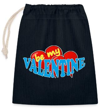 Valentine - Closable cotton gift bag (25x30cm) - navy - Front