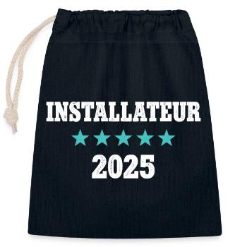 Installateur Stage Principal Examen d’Apprentissage 2025 - Sac cadeau en coton avec cordon (25 x 30 cm) - bleu marine - Devant