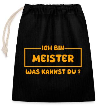 Meister - Verschließbarer Geschenkbeutel aus Baumwolle (25x30cm) - Schwarz - Vorne