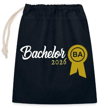 Bachelor 2026 Abschluss Promotion Sponsion - Verschließbarer Geschenkbeutel aus Baumwolle (25x30cm) - Navy - Vorne