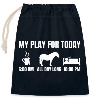 Riding plan - Closable cotton gift bag (25x30cm) - navy - Front