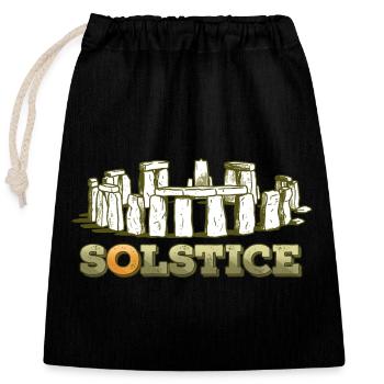 Litha Pagan Summer Solstice Midsummer Midsommar - Closable cotton gift bag (25x30cm) - black - Front