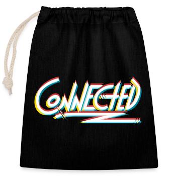 Connected_white_prism - Closable cotton gift bag (25x30cm) - black - Front