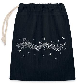 Musiknoten - Verschließbarer Geschenkbeutel aus Baumwolle (25x30cm) - Navy - Vorne