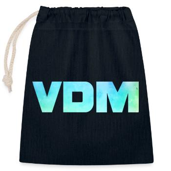 VDM - Sac cadeau en coton avec cordon (25 x 30 cm) - bleu marine - Devant