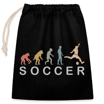 Soccer Evolution Retro Colors Icône du joueur de football - Sac cadeau en coton avec cordon (25 x 30 cm) - noir - Devant