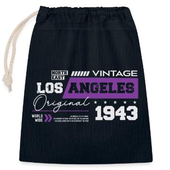 1943 Vintage Born Legend 81 Birthday - Closable cotton gift bag (25x30cm) - navy - Front