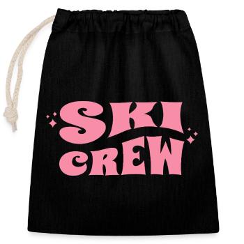 Ski Crew Après Ski Saying - Closable cotton gift bag (25x30cm) - black - Front