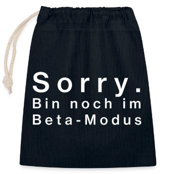 Sorry. Bin noch im Beta-Modus - Verschließbarer Geschenkbeutel aus Baumwolle (25x30cm) - Navy - Vorne