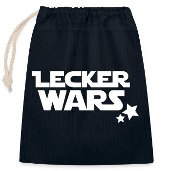 lecker wars - Verschließbarer Geschenkbeutel aus Baumwolle (25x30cm) - Navy - Vorne