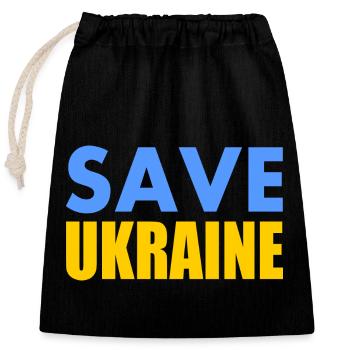 Save ukraine - Closable cotton gift bag (25x30cm) - black - Front