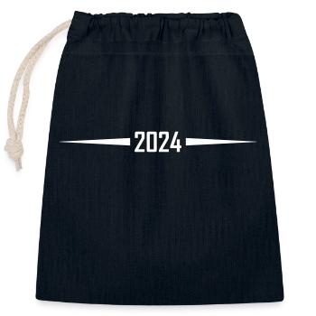 2024 Jahr - Verschließbarer Geschenkbeutel aus Baumwolle (25x30cm) - Navy - Vorne