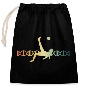 Fussball Fallrückzieher DNA DNS - Verschließbarer Geschenkbeutel aus Baumwolle (25x30cm) - Schwarz - Vorne