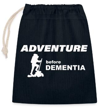 AVENTURE D’ESCALADE - Sac cadeau en coton avec cordon (25 x 30 cm) - bleu marine - Devant