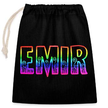 emir rs regenbogen - Verschließbarer Geschenkbeutel aus Baumwolle (25x30cm) - Schwarz - Vorne