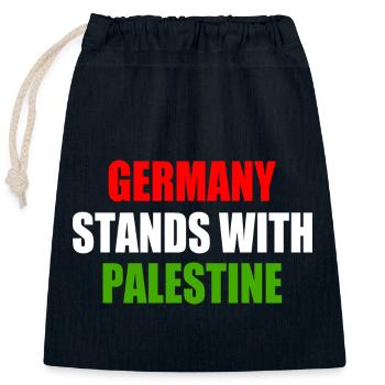 germany stands with palestine - Sac cadeau en coton avec cordon (25 x 30 cm) - bleu marine - Devant