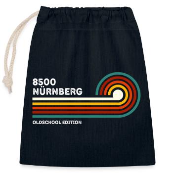 Nürnberg Retro Shirt 8500 PLZ Souvenir 80er Kult - Verschließbarer Geschenkbeutel aus Baumwolle (25x30cm) - Navy - Vorne