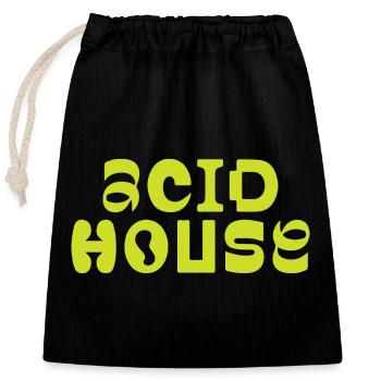 Conception de logo de musique Acid House - Sac cadeau en coton avec cordon (25 x 30 cm) - noir - Devant