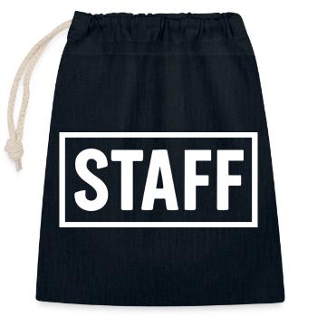Minimalist STAFF Shirt – Club & Event Crew - Closable cotton gift bag (25x30cm) - navy - Front