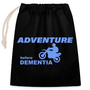 MOTORBIKE ADVENTURE - Closable cotton gift bag (25x30cm) - black - Front
