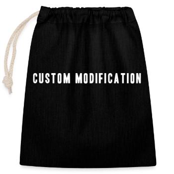Modification personnalisée - Sac cadeau en coton avec cordon (25 x 30 cm) - noir - Devant