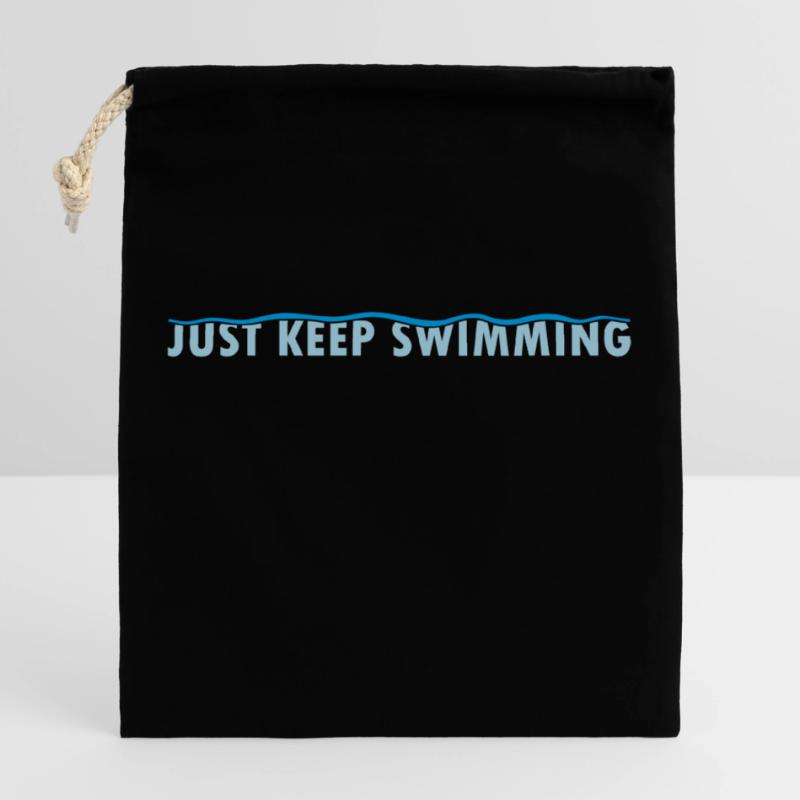 Continuez simplement à nager Sac cadeau en coton avec cordon (25 x 30 cm)