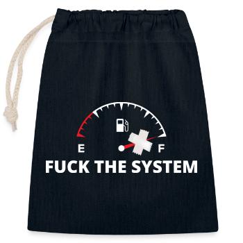 Rebel Gauge Anti-System Print - Closable cotton gift bag (25x30cm) - navy - Front