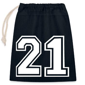 21 - Closable cotton gift bag (25x30cm) - navy - Front
