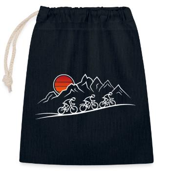 Fahrradtour Berge Fahrrad Natur Ausflug - Verschließbarer Geschenkbeutel aus Baumwolle (25x30cm) - Navy - Vorne