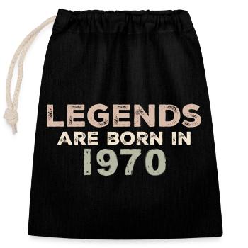Légendes des années 1970 Vintage rétro anniversaire Original - Sac cadeau en coton avec cordon (25 x 30 cm) - noir - Devant