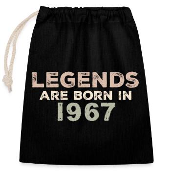 Légendes 1967 Vintage rétro anniversaire Original - Sac cadeau en coton avec cordon (25 x 30 cm) - noir - Devant