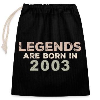Legenden 2003 Jahrgang Retro Geburtstag Original - Verschließbarer Geschenkbeutel aus Baumwolle (25x30cm) - Schwarz - Vorne