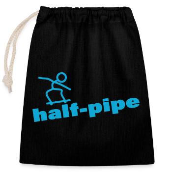 HALF-PIPE - Closable cotton gift bag (25x30cm) - black - Front