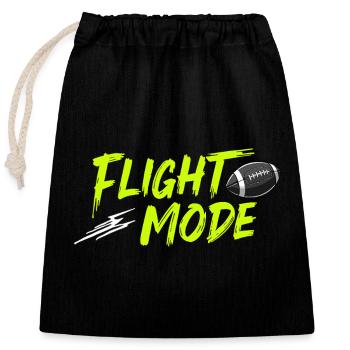 Mode de vol – Puissance du ballon de football activée - Sac cadeau en coton avec cordon (25 x 30 cm) - noir - Devant