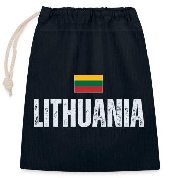 Litauischer Stolz, Flagge Litauens - Verschließbarer Geschenkbeutel aus Baumwolle (25x30cm) - Navy - Vorne