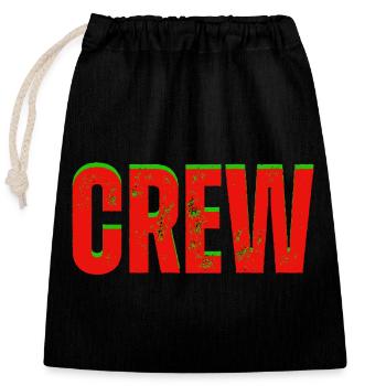 Équipage rouge vert - Sac cadeau en coton avec cordon (25 x 30 cm) - noir - Devant