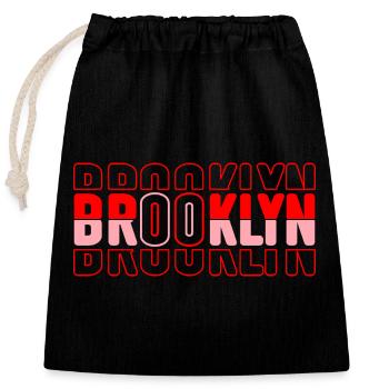 Brooklyn Neon Block Pattern - Closable cotton gift bag (25x30cm) - black - Front