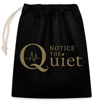 Remarquez la pleine conscience et le silence silencieux - Sac cadeau en coton avec cordon (25 x 30 cm) - noir - Devant