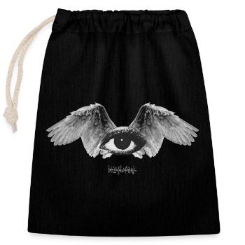 Be Not Afraid - Closable cotton gift bag (25x30cm) - black - Front