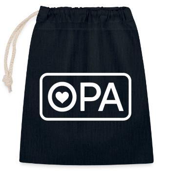 OPA 2026 Stolzer Großvater Ankündigung - Verschließbarer Geschenkbeutel aus Baumwolle (25x30cm) - Navy - Vorne