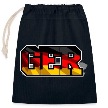 Germany GER Block Writing Football Shirt - Closable cotton gift bag (25x30cm) - navy - Front
