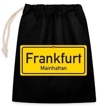 Enseigne de nom de lieu de Francfort - Sac cadeau en coton avec cordon (25 x 30 cm) - noir - Devant