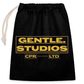 Gentle Studios – Minimalistisches Branding - Verschließbarer Geschenkbeutel aus Baumwolle (25x30cm) - Schwarz - Vorne