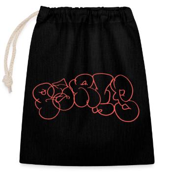 Red Line Art Paris Graffiti - Sac cadeau en coton avec cordon (25 x 30 cm) - noir - Devant