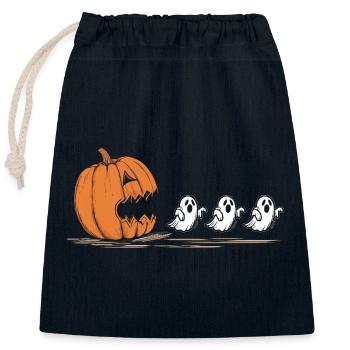 Cracking Pumpkin Ghost Parade - Closable cotton gift bag (25x30cm) - navy - Front