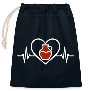 Pottery Heart Ceramic Vase Creative Art - Closable cotton gift bag (25x30cm) - navy - Front