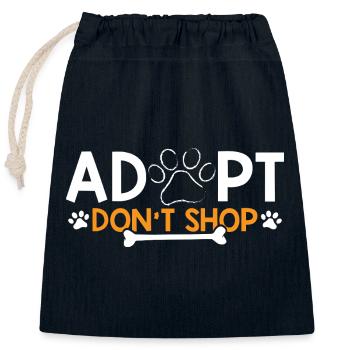 Adopt - Don't shop für Tierliebhaber - Verschließbarer Geschenkbeutel aus Baumwolle (25x30cm) - Navy - Vorne