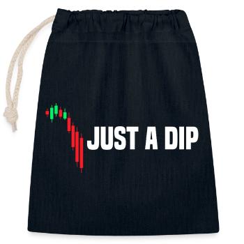 Just a dip Aktienmarkt Börse Trader - Verschließbarer Geschenkbeutel aus Baumwolle (25x30cm) - Navy - Vorne