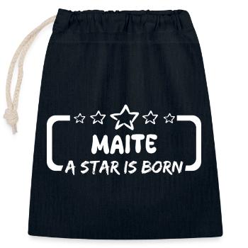 Dire Maite - Sac cadeau en coton avec cordon (25 x 30 cm) - bleu marine - Devant