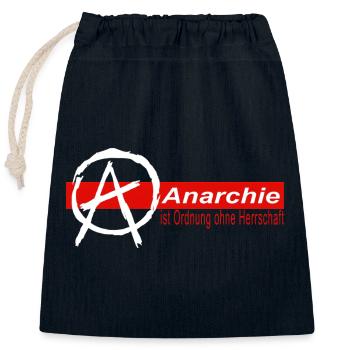 Anarchie ist Ordnung ohne Herrschaft (white) - Verschließbarer Geschenkbeutel aus Baumwolle (25x30cm) - Navy - Vorne